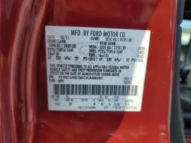 2012 FORD ESCAPE LIMITED  