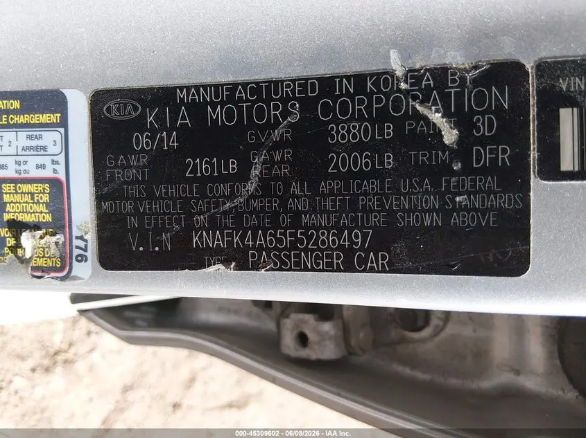 2015 KIA FORTE LX