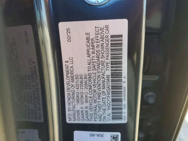 2025 HONDA ACCORD SE  