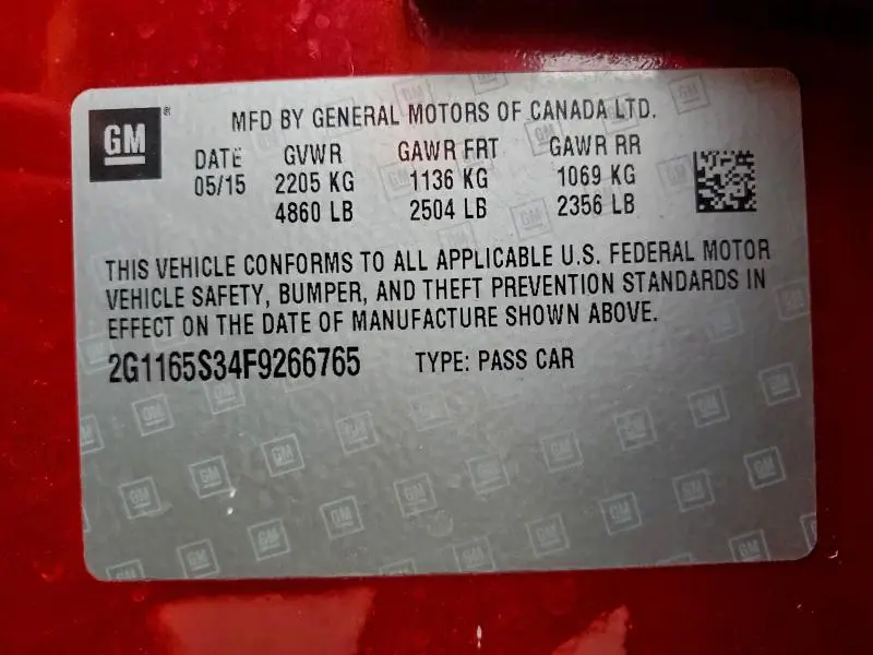 2015 CHEVROLET IMPALA LTZ  