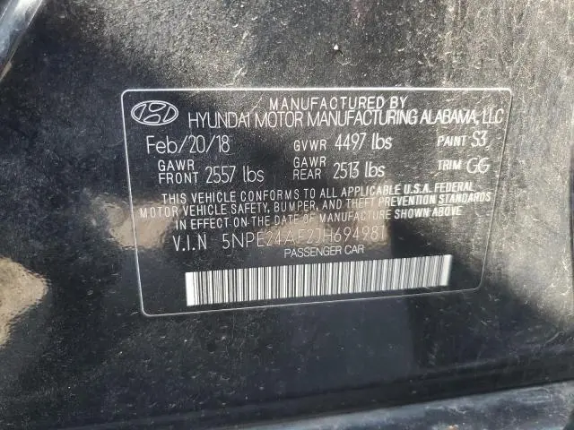 2018 HYUNDAI SONATA SE  