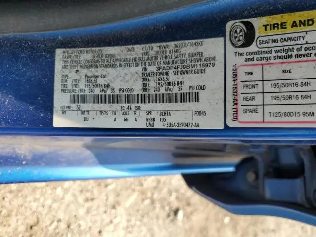 2011 FORD FIESTA SES  
