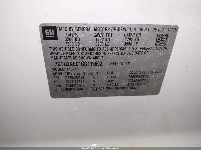 2016 GMC SIERRA 1500 SLT