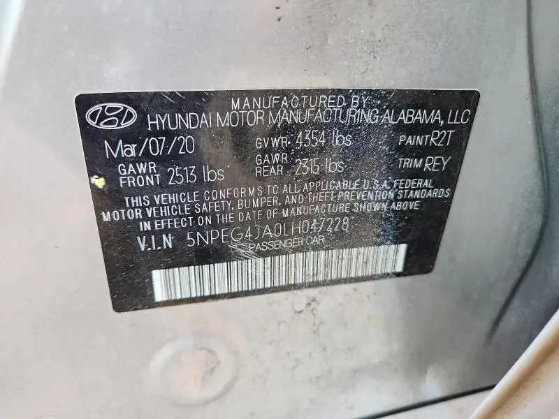 2020 HYUNDAI SONATA SE  