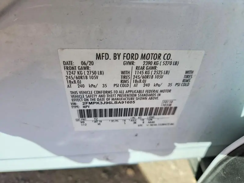 2020 FORD EDGE SEL  