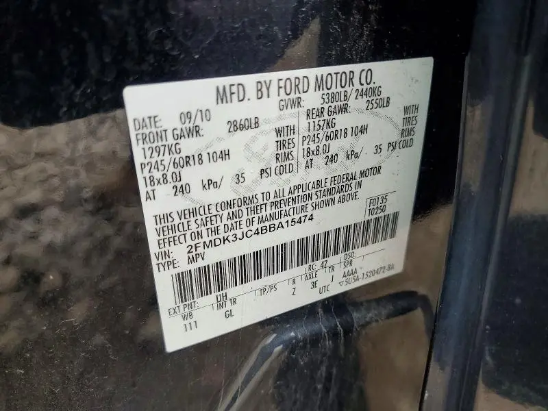 2011 FORD EDGE SEL  
