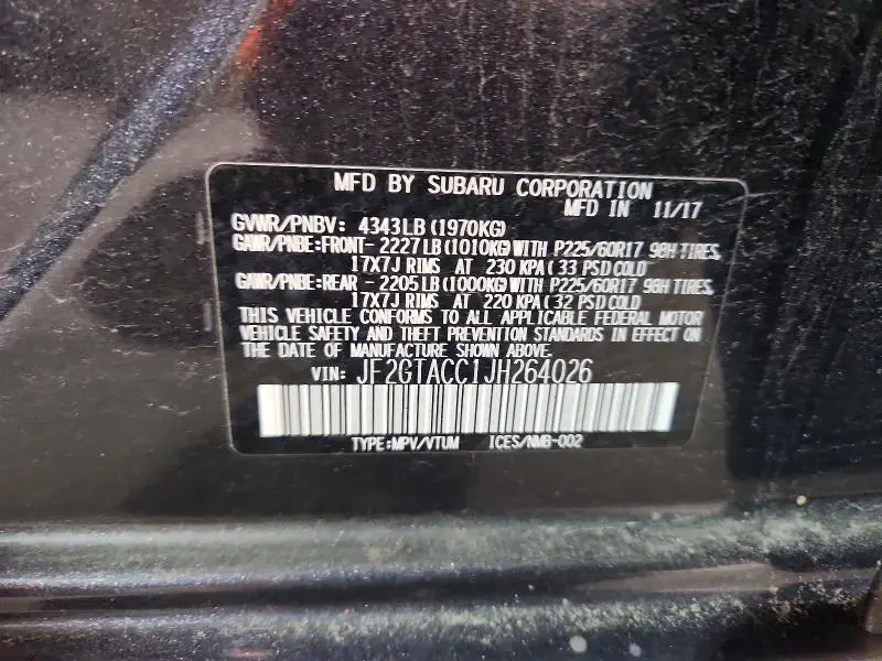 2018 SUBARU CROSSTREK PREMIUM  