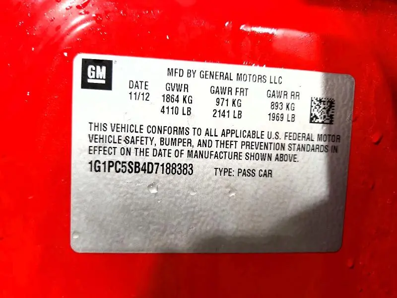 2013 CHEVROLET CRUZE LT  