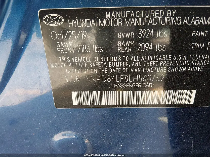 2020 HYUNDAI ELANTRA SEL