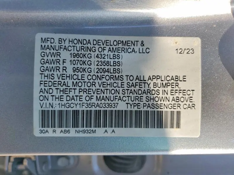 2024 HONDA ACCORD EX  