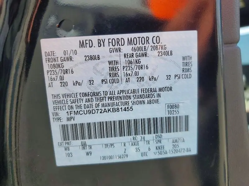 2010 FORD ESCAPE XLT  