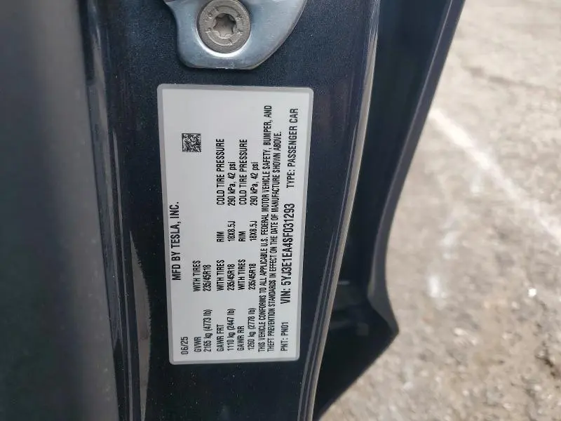 2025 TESLA MODEL 3   