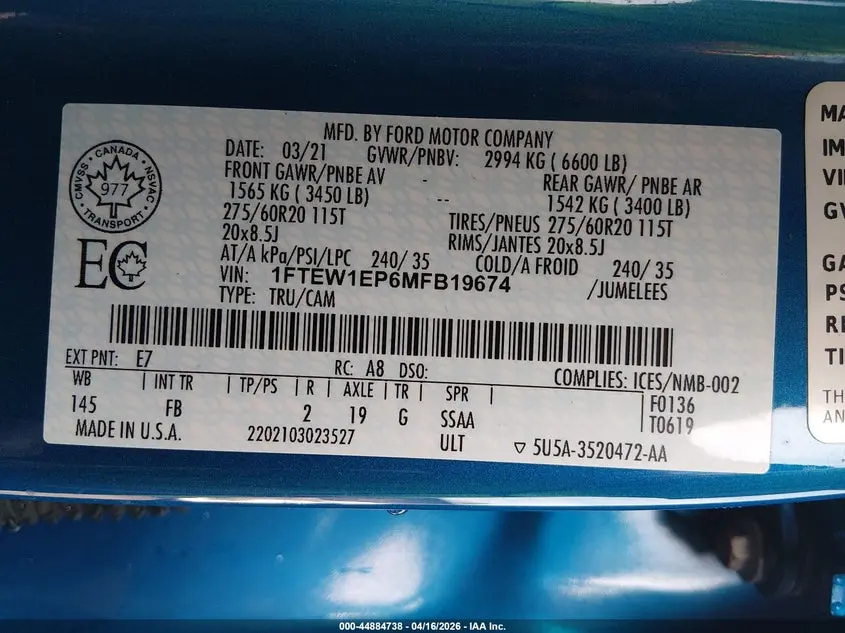 2021 FORD F-150 XLT