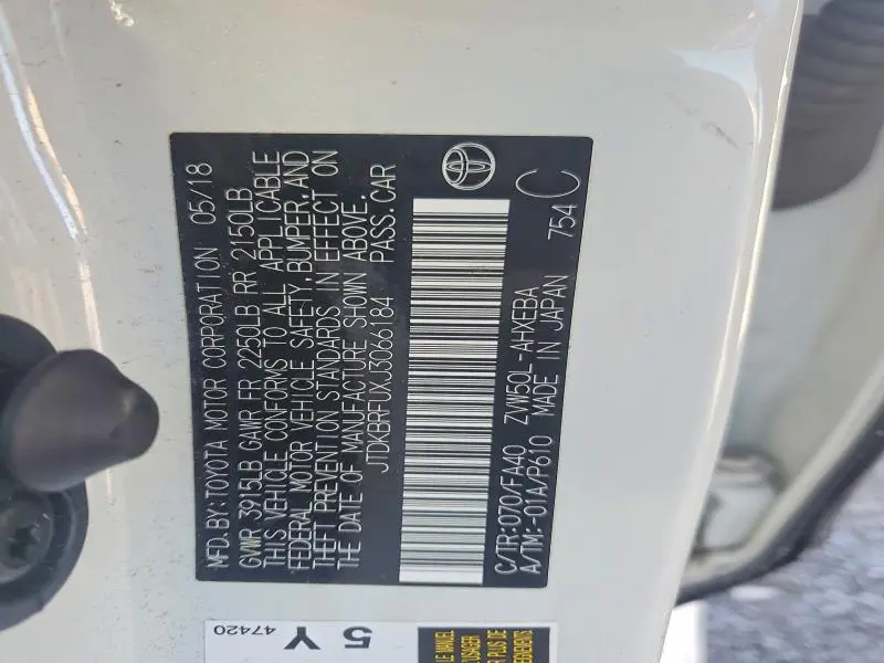 2018 TOYOTA PRIUS TWO  