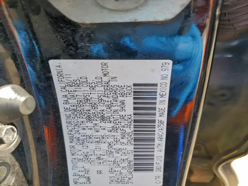 2011 TOYOTA TACOMA DOUBLE CAB  