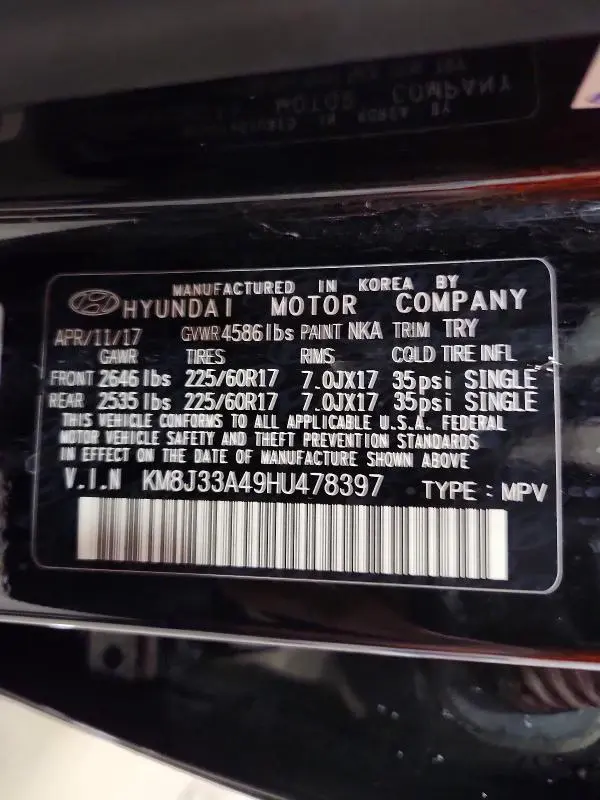 2017 HYUNDAI TUCSON SE PLUS  