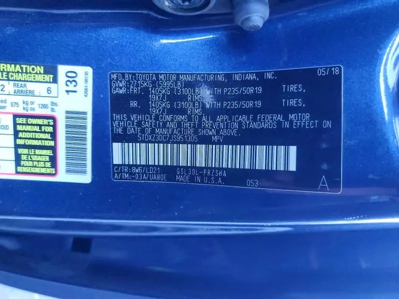 2018 TOYOTA SIENNA SE  