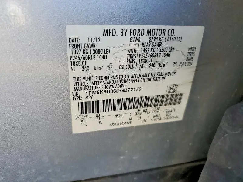 2013 FORD EXPLORER XLT  