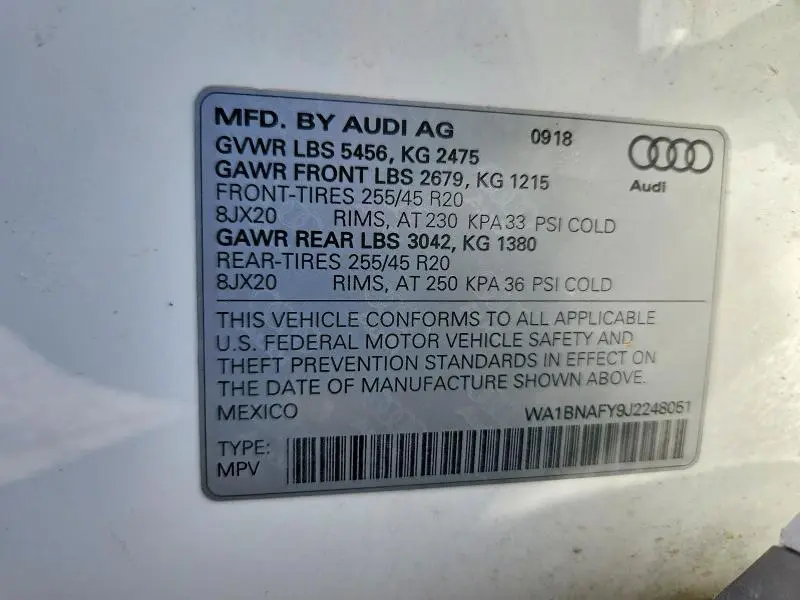 2018 AUDI Q5 PREMIUM PLUS  