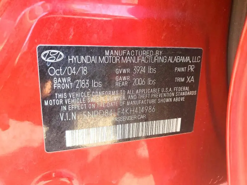 2019 HYUNDAI ELANTRA VALUE EDITION  