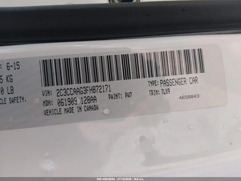 2015 CHRYSLER 300 LIMITED