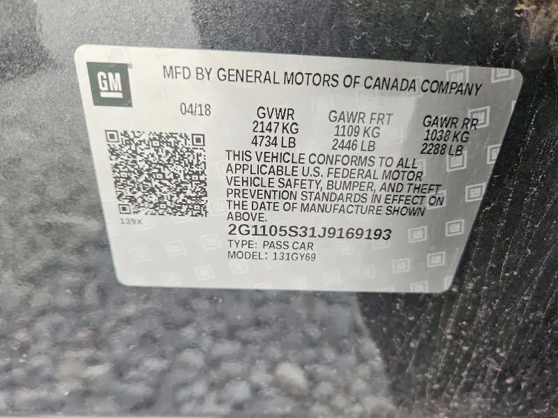 2018 CHEVROLET IMPALA LT  