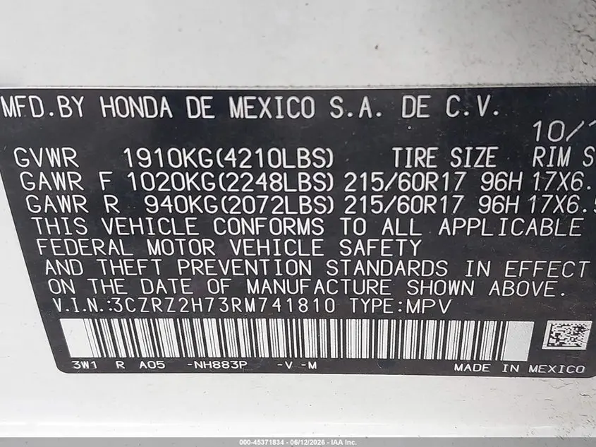 2024 HONDA HR-V AWD EX-L/AWD EX-L W/O BSI