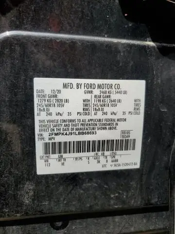 2020 FORD EDGE SEL  