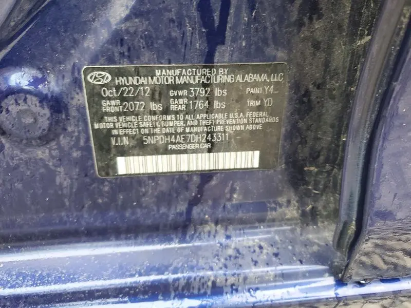 2013 HYUNDAI ELANTRA GLS  