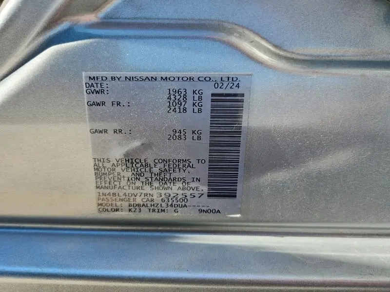 2024 NISSAN ALTIMA SV  