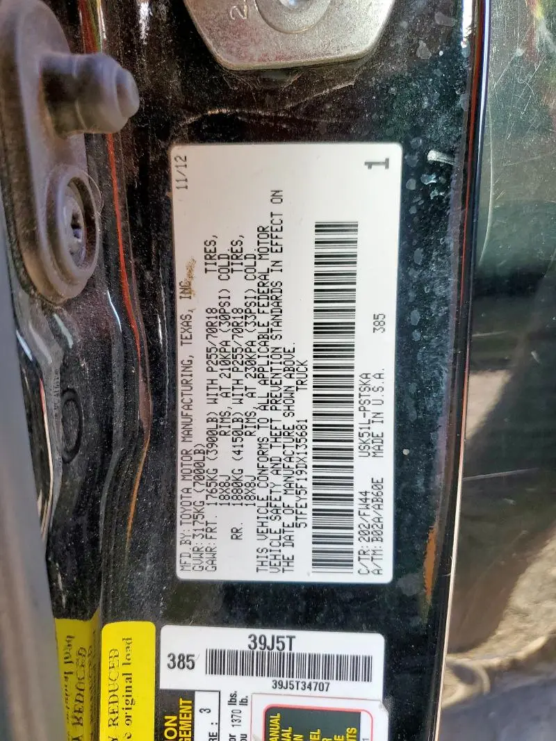 2013 TOYOTA TUNDRA CREWMAX SR5  