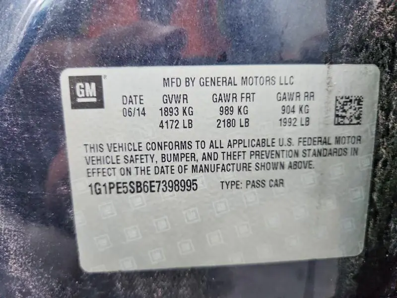 2014 CHEVROLET CRUZE LT  