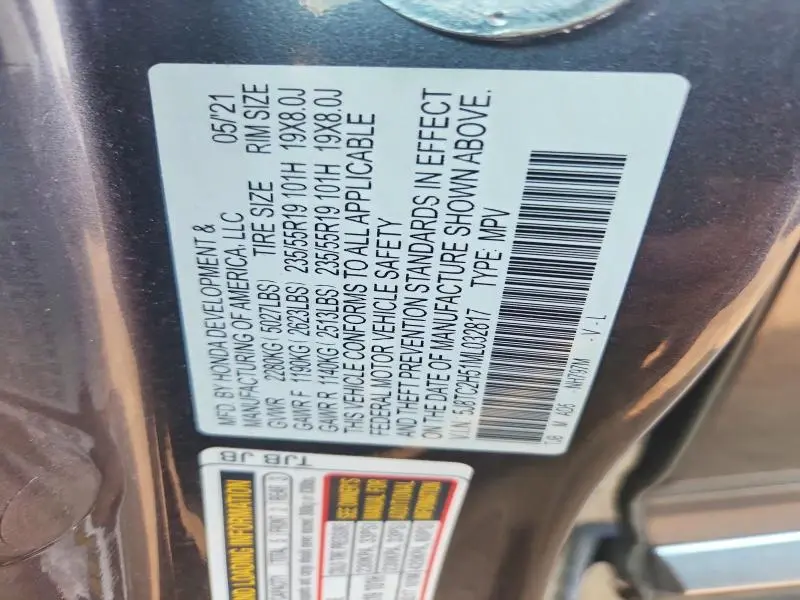 2021 ACURA RDX TECHNOLOGY  