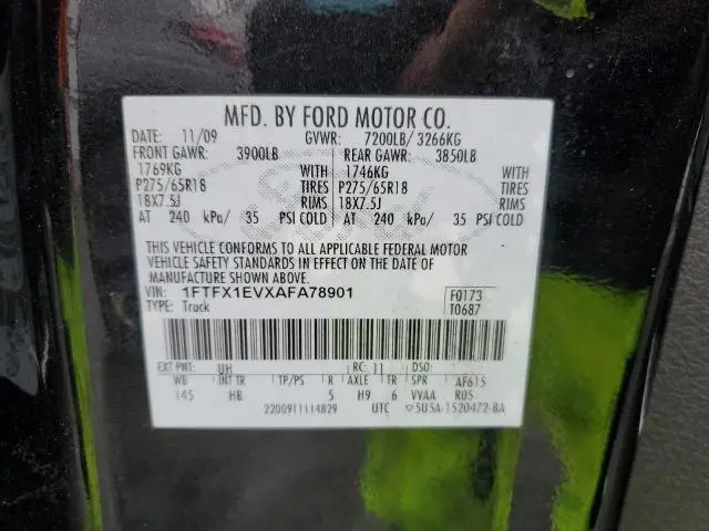 2010 FORD F150 SUPER CAB