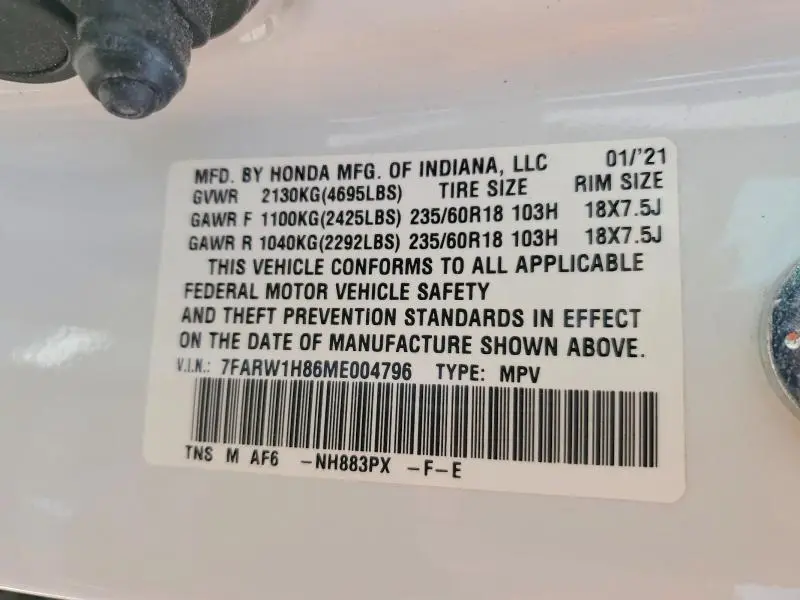 2021 HONDA CR-V EXL  