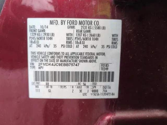2014 FORD EDGE SEL  