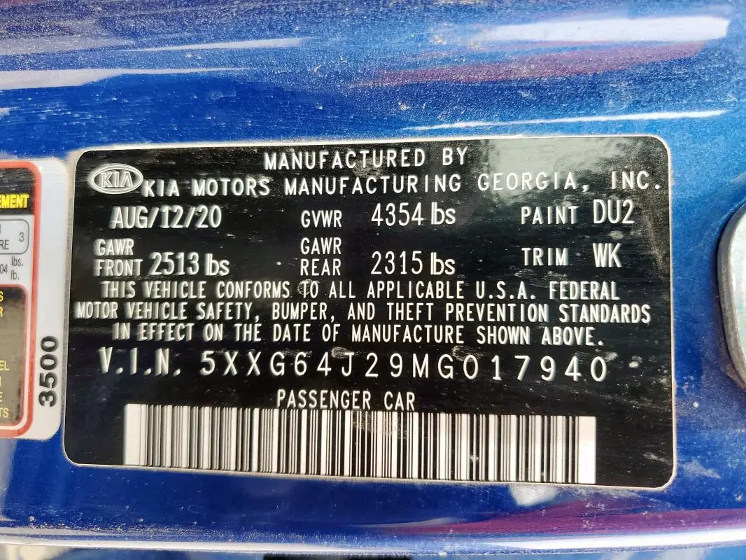 2021 KIA K5 GT LINE  