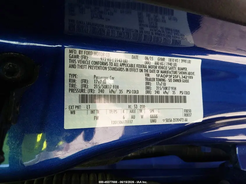 2015 FORD FOCUS SE