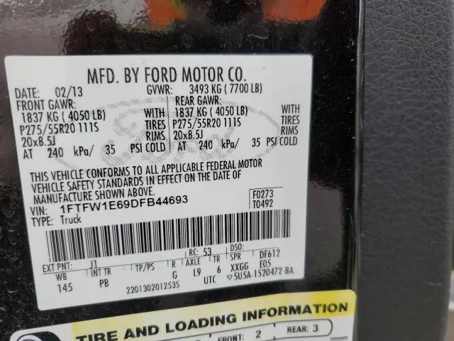 2013 FORD F150 SUPERCREW  