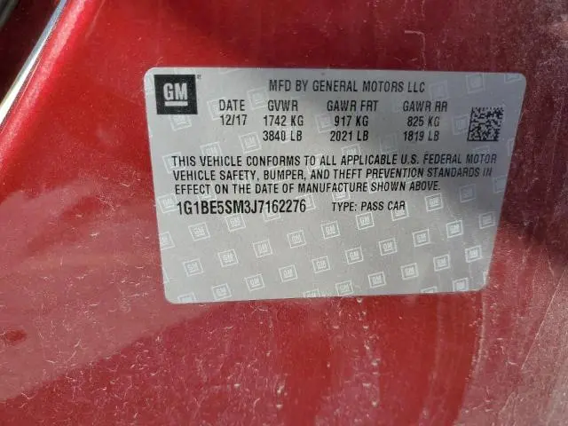 2018 CHEVROLET CRUZE LT  