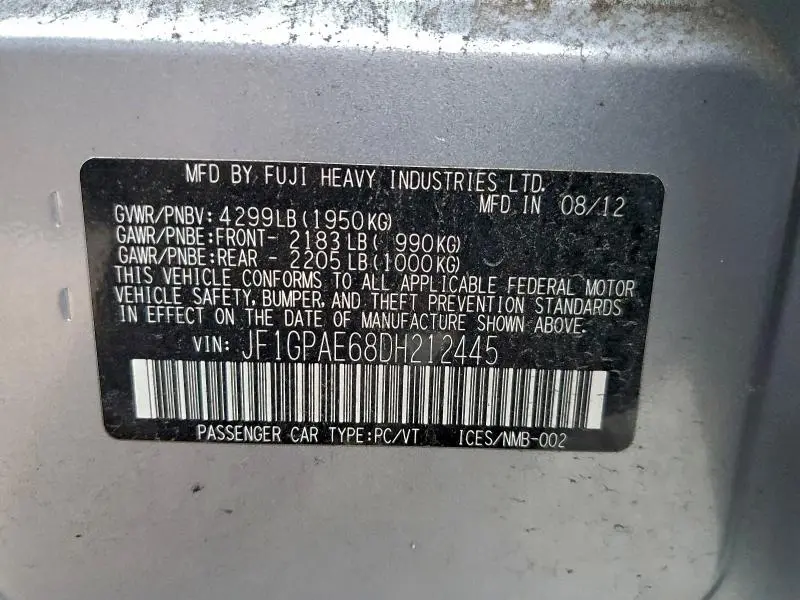 2013 SUBARU IMPREZA PREMIUM  