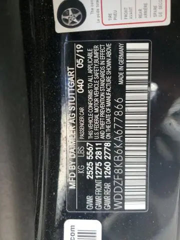 2019 MERCEDES-BENZ E 63 AMG-S 4MATIC  