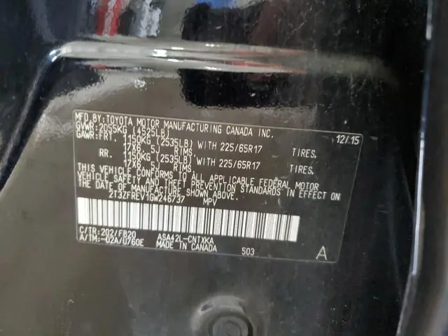 2016 TOYOTA RAV4 LE  