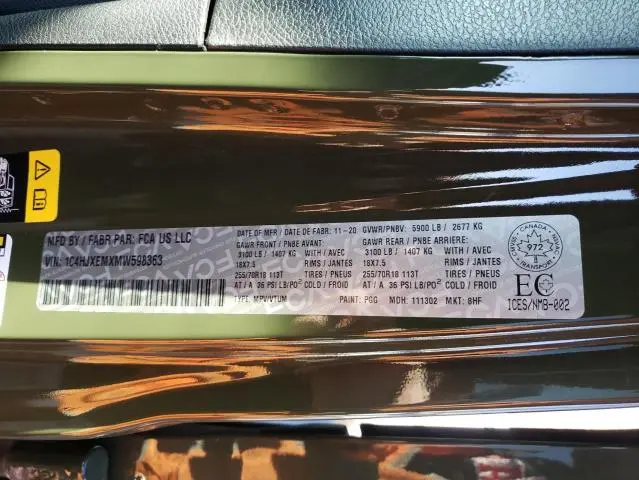 2021 JEEP WRANGLER UNLIMITED SAHARA  