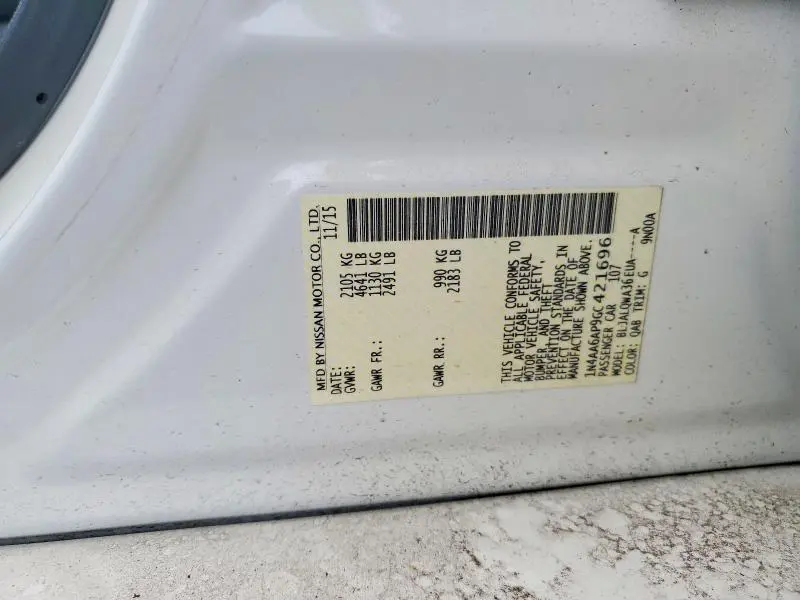 2016 NISSAN MAXIMA 3.5 S  