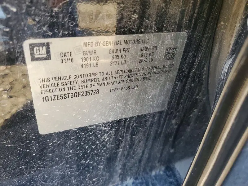 2016 CHEVROLET MALIBU LT  