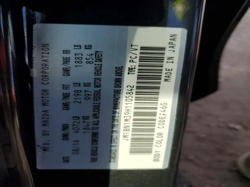 2017 MAZDA 3 GRAND TOURING  