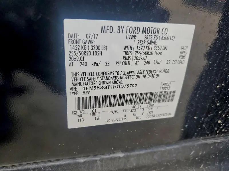 2017 FORD EXPLORER SPORT  