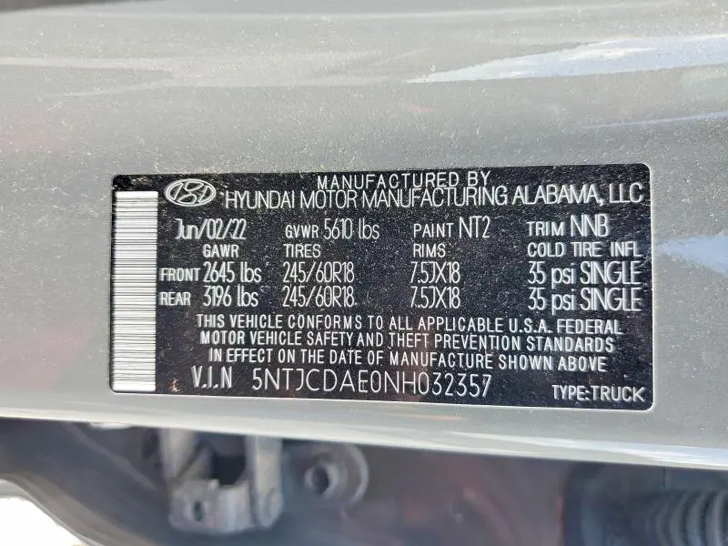 2022 HYUNDAI SANTA CRUZ SEL  
