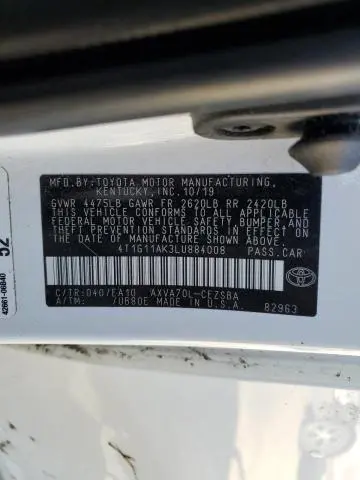 2020 TOYOTA CAMRY SE